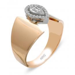 0,15 ct Diamant Baguette-Schliff Rosegold Ring
